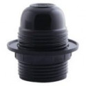 Patrona spuldzēm E27, IEK, 4A, IP20, melns, plastmasa, ar gredzenu Elektropreces